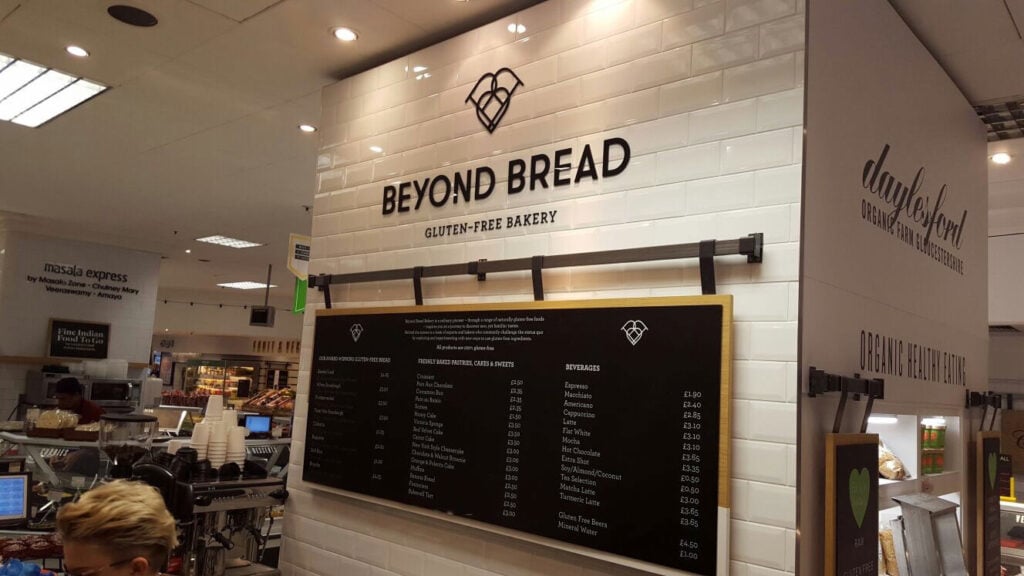 Logo wall graphics of the beyond bread brand