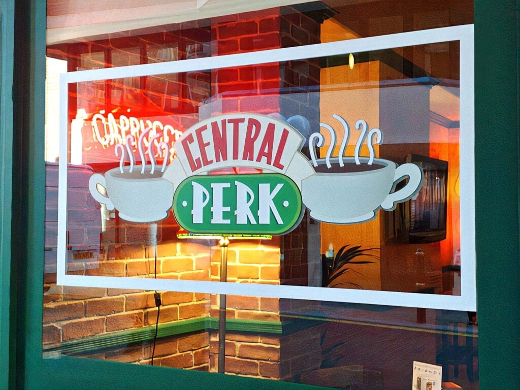 vinyl graphics of the friends central perk logo
