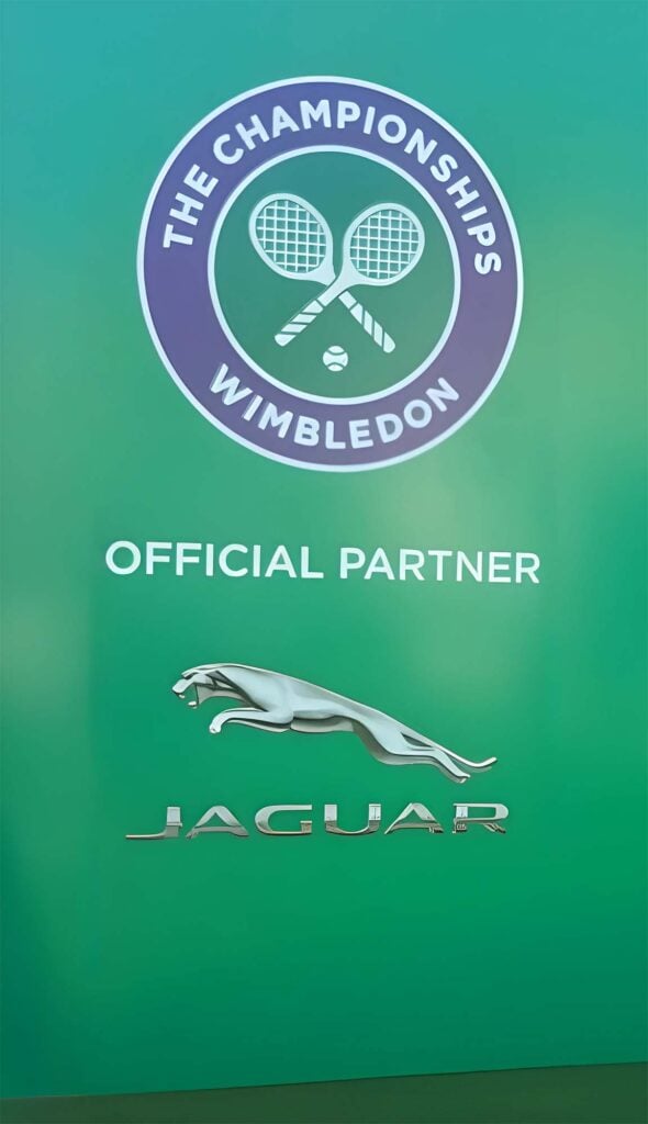 vinyl graphics of the Wimbledon championship logo